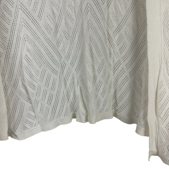 Croft and Barrow Womens Open Front Cardigan 1X White Textured Knit - Picture 2 of 6